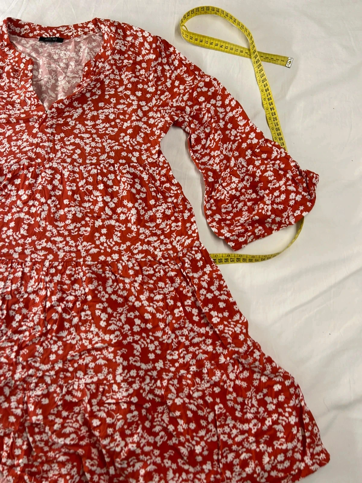 Rode lange jurk met witte print esmara – photo 6